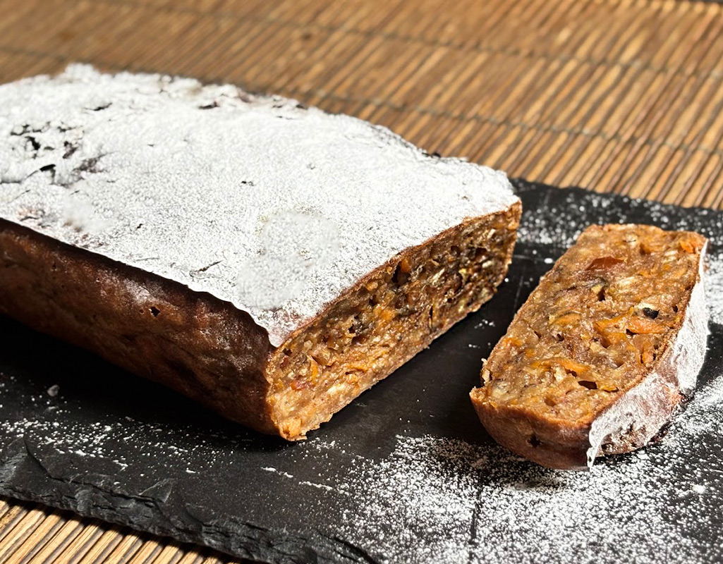 Chocolate banana bread with carrot