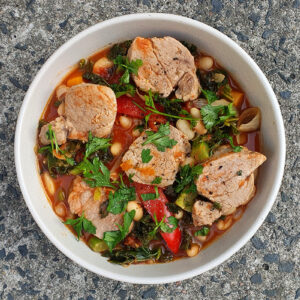 Pork tenderloin stew with beans