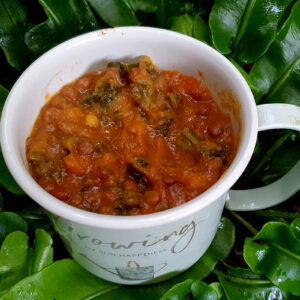 Root vegetable soup with lentils and kale