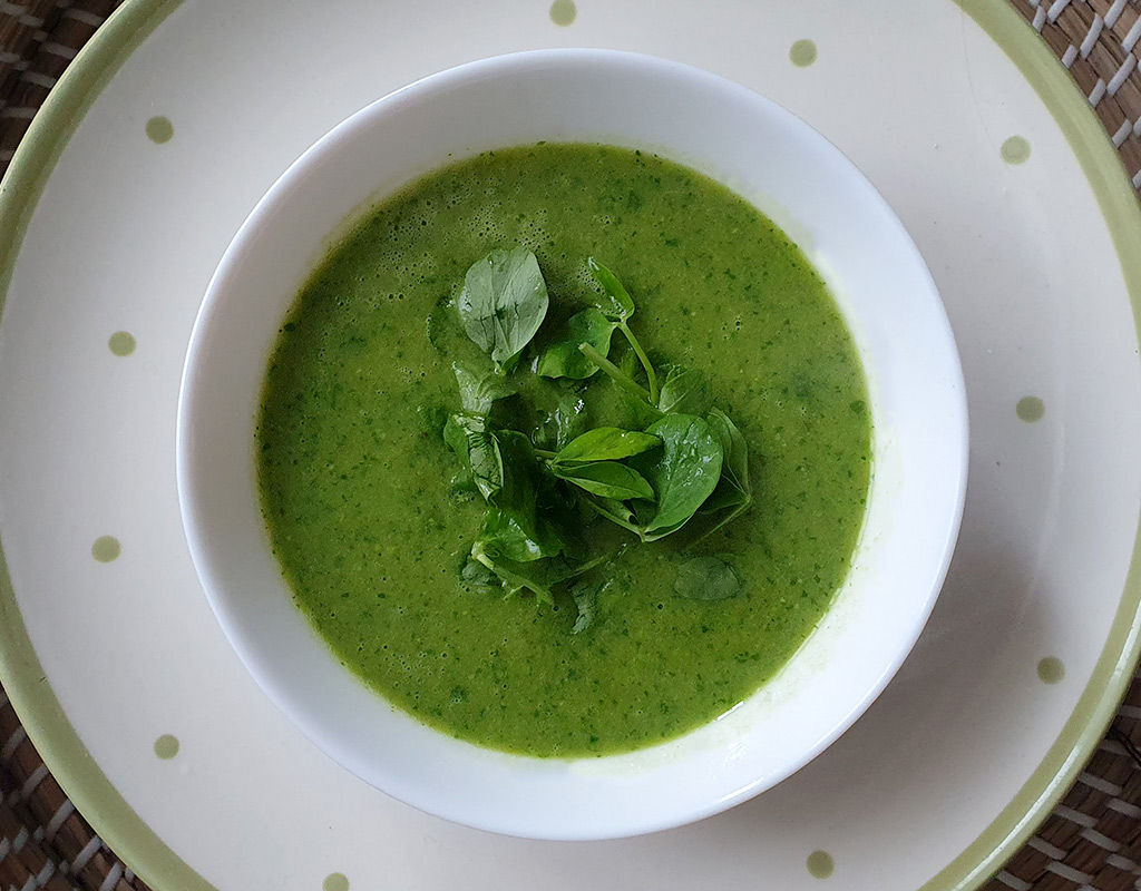 Green Pea and Pea Shoot Soup