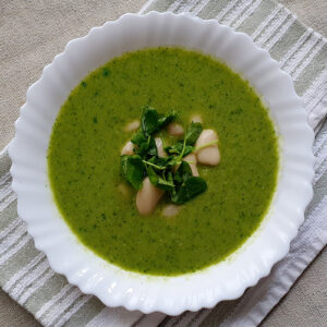 Green Pea Soup with Butter Beans