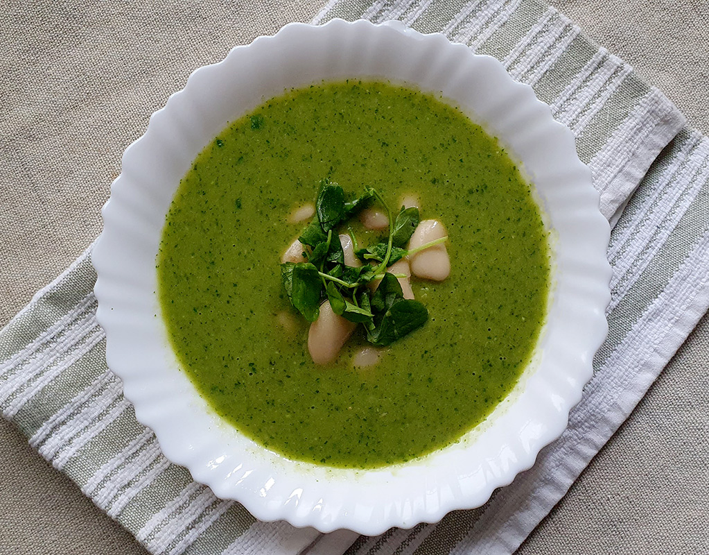 Green Pea Soup with Butter Beans