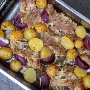 Boneless Pork Ribs with New Potatoes