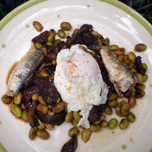 Sardines, Eggs, Edamame and Shiitake