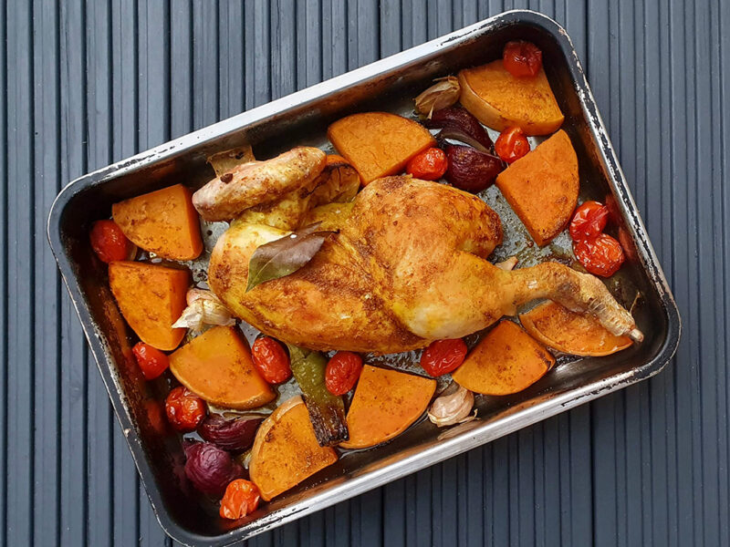 Moroccan Roasted Chicken with Butternut Squash