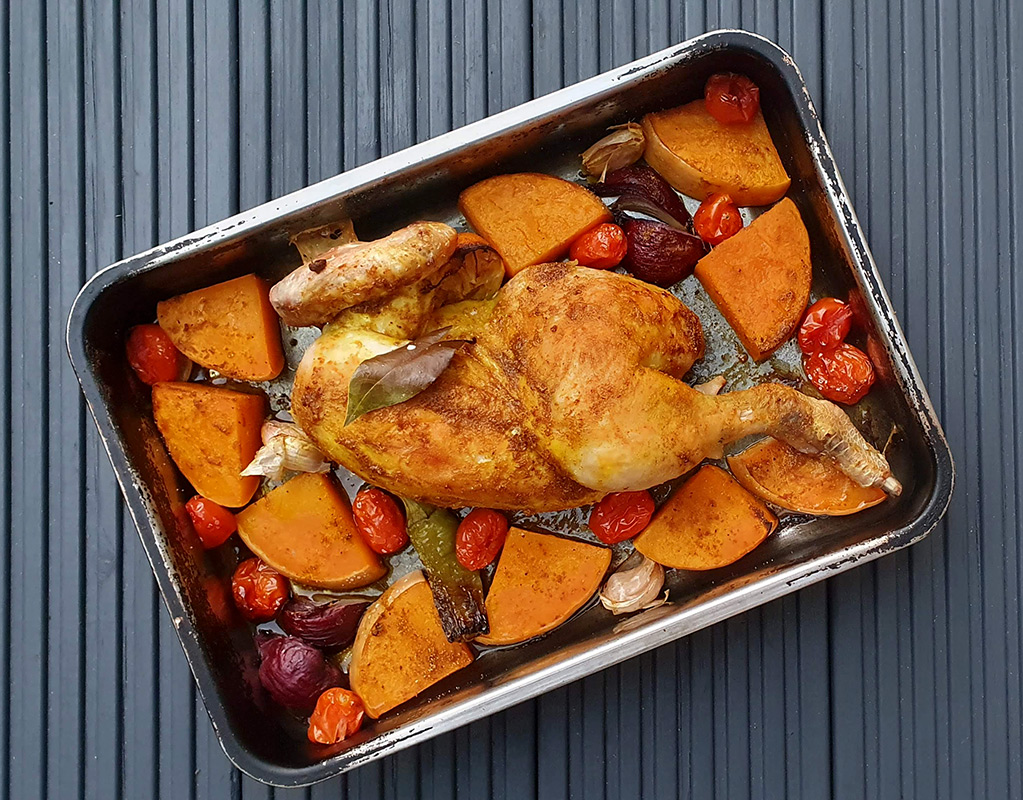 Moroccan Roasted Chicken with Butternut Squash