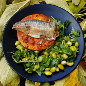 Sardines with Edamame and Rocket Salad