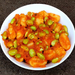 Gnocchi and Edamame in Sweet Potato Sauce