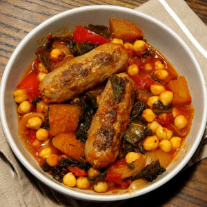 Sausages, Squash and Chickpeas One-Pot