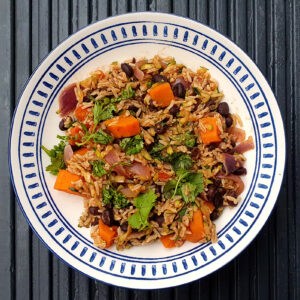 Sweet Potato Rice with Beans and Courgette