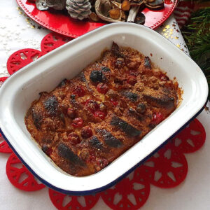 Baked Croissants with Chestnuts and Cranberries