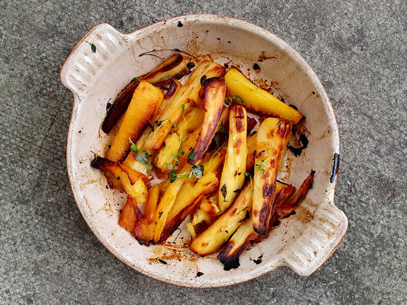 Honey and Thyme Roasted Parsnips