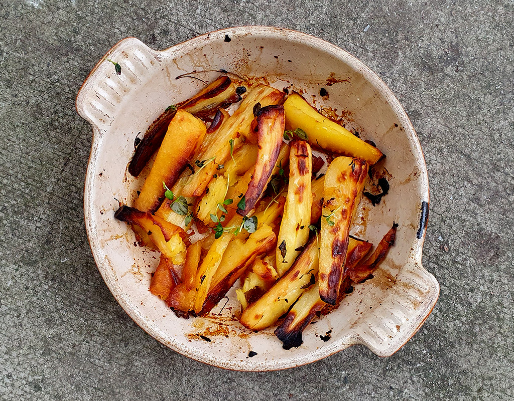 Honey and Thyme Roasted Parsnips