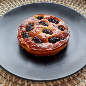 Baked Mascarpone and Blackberry Cheesecake