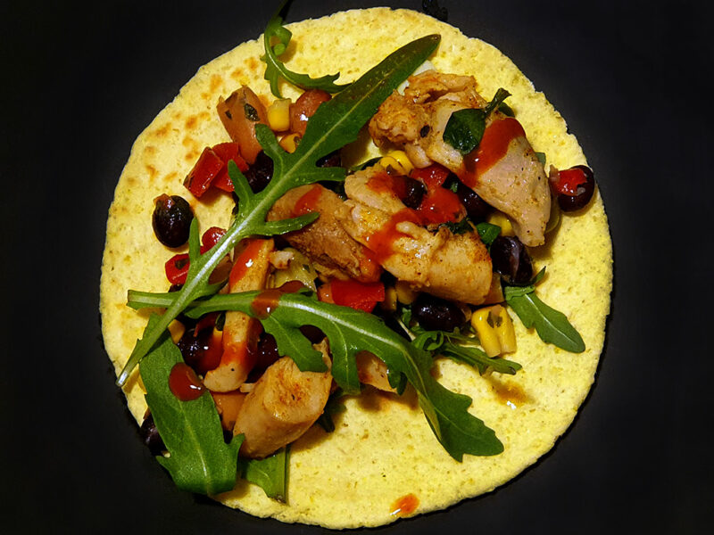 Chicken Tacos with Spiced Bean Salad