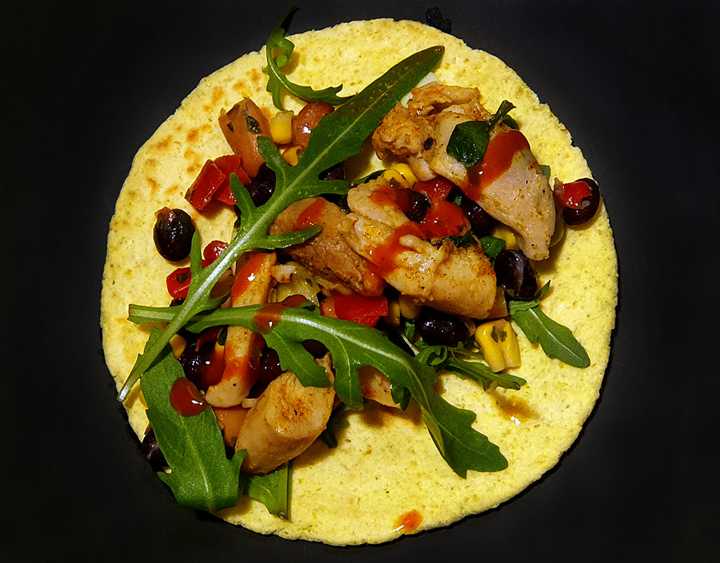 Chicken Tacos with Spiced Bean Salad