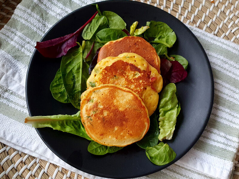 High-protein salmon drop scones
