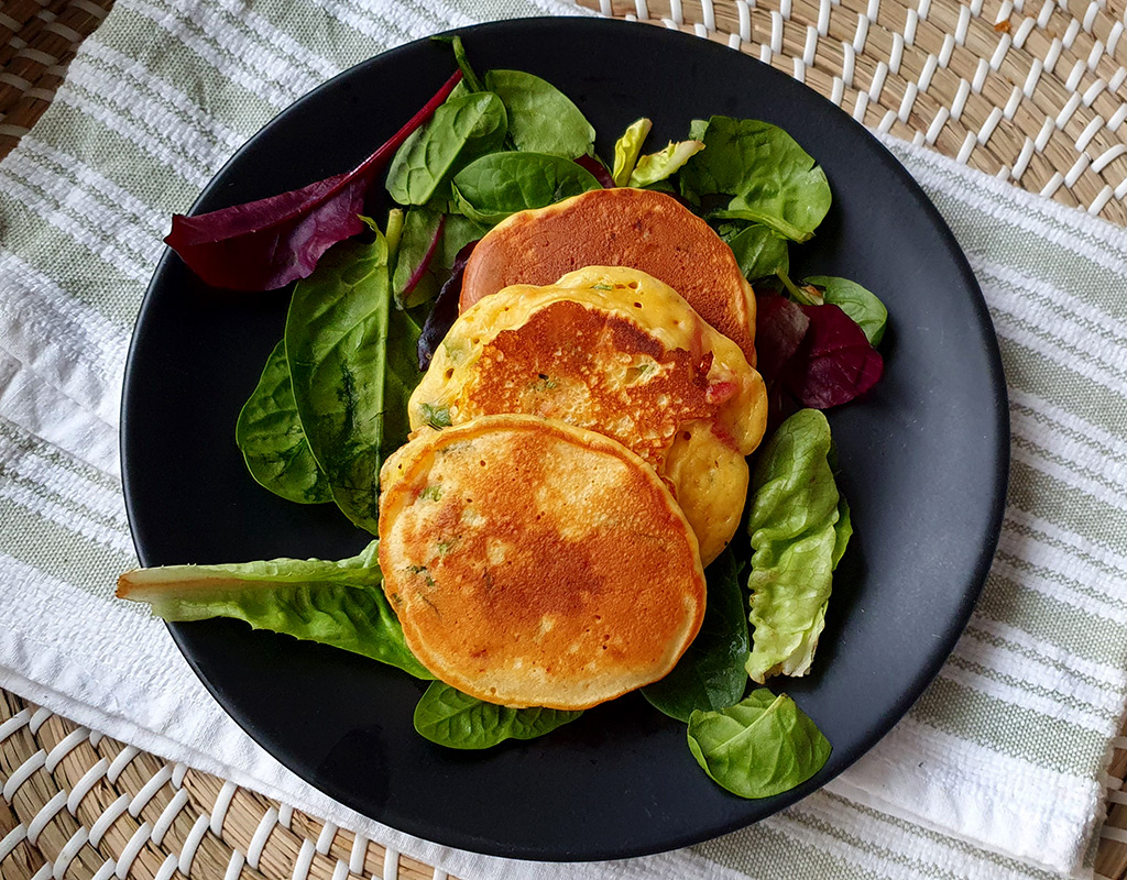 High-protein salmon drop scones