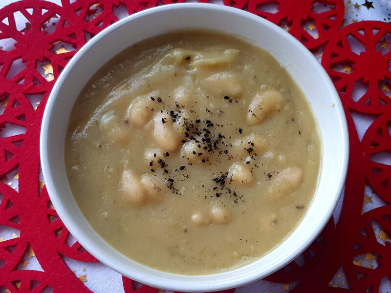 Parsnip, celeriac and bean soup