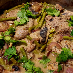 Pork tenderloin medallions in mushroom sauce