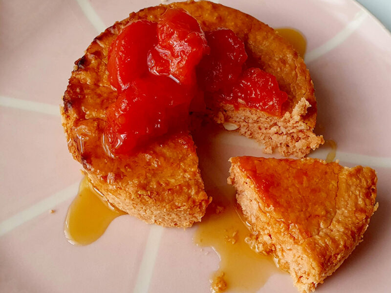 Baked Cottage Cheese with Papaya and Coconut