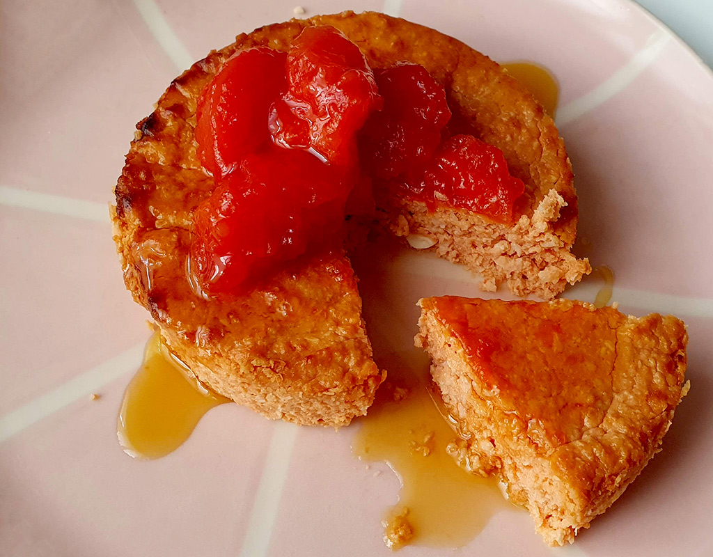 Baked Cottage Cheese with Papaya and Coconut