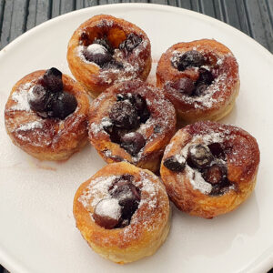 Blueberry Puff Pastry Cinnamon Rolls