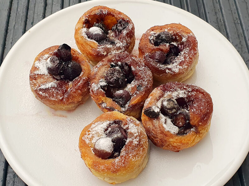 Blueberry Puff Pastry Cinnamon Rolls