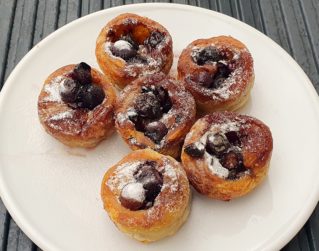 Blueberry Puff Pastry Cinnamon Rolls