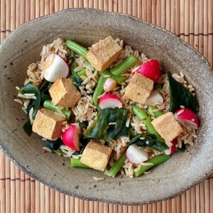 Miso Rice Salad with Crispy Tofu