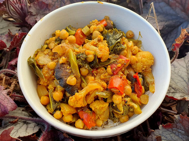 Chickpea, Cauliflower and Kale Curry