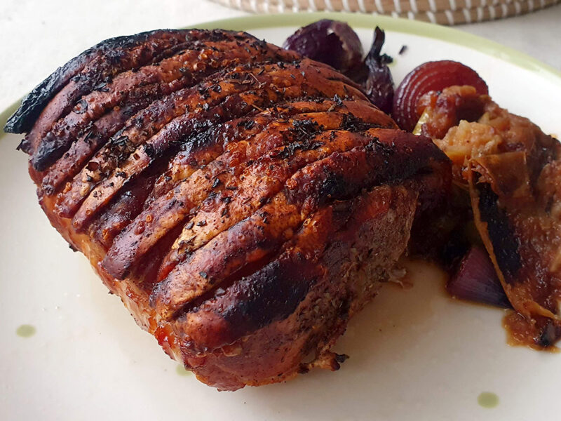 Cinnamon and Ginger Roasted Pork with Apples