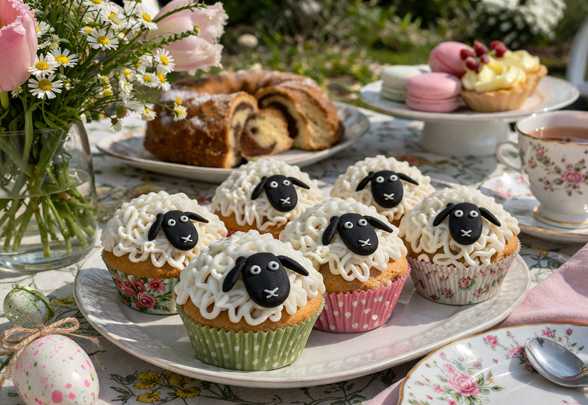 Easter Lamb Cupcakes