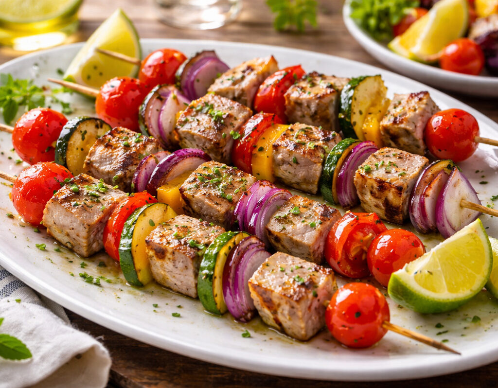Grilled Tuna Skewers with Vegetables