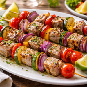 Grilled Tuna Skewers with Vegetables