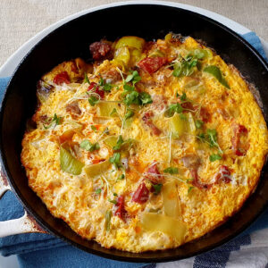 Leek and Chorizo Omelette