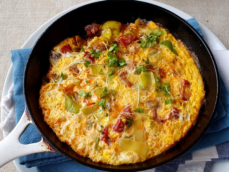 Leek and Chorizo Omelette