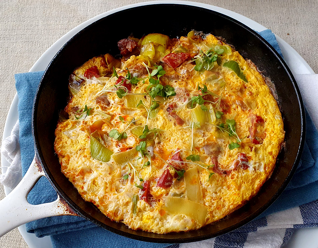 Leek and Chorizo Omelette
