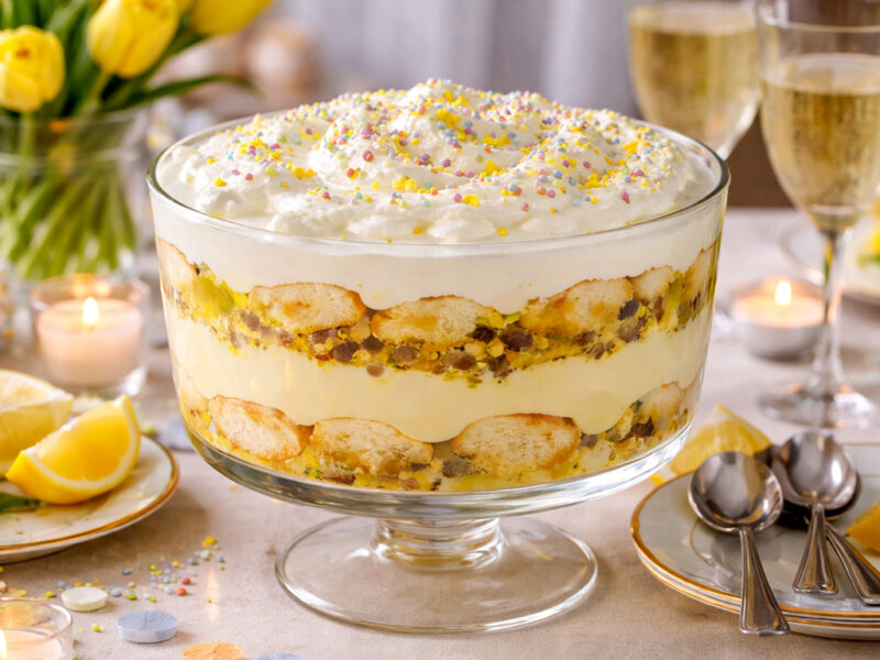 Lemon Trifle with Limoncello and Passion Fruit