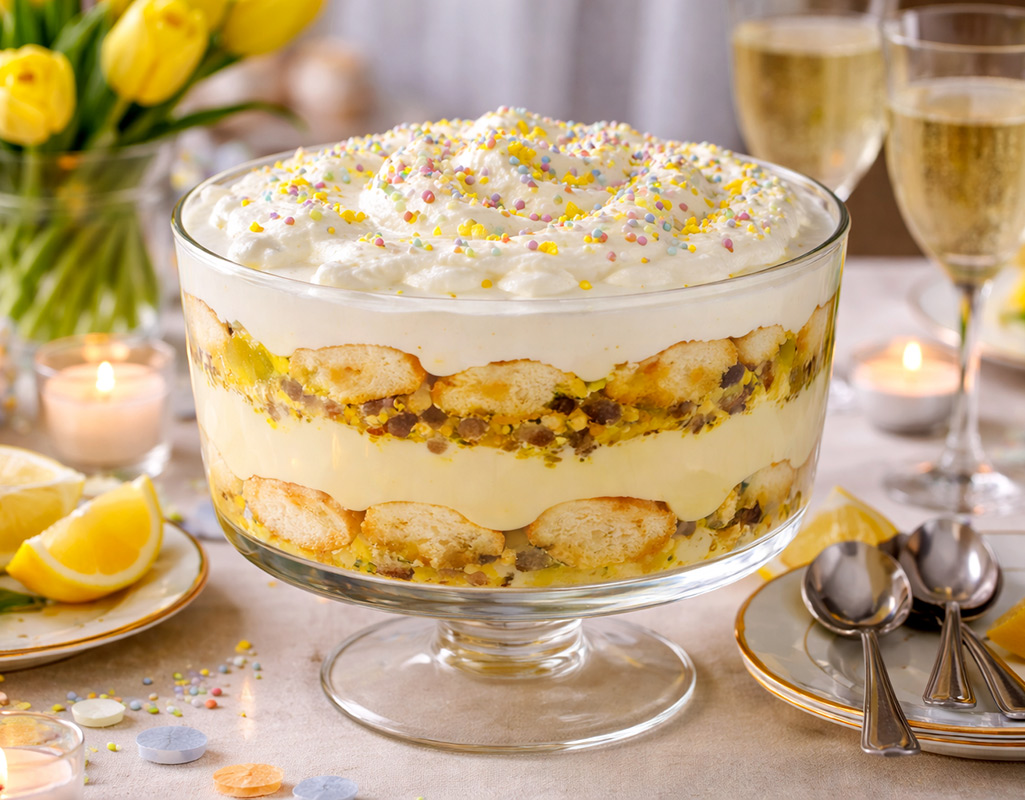 Lemon Trifle with Limoncello and Passion Fruit