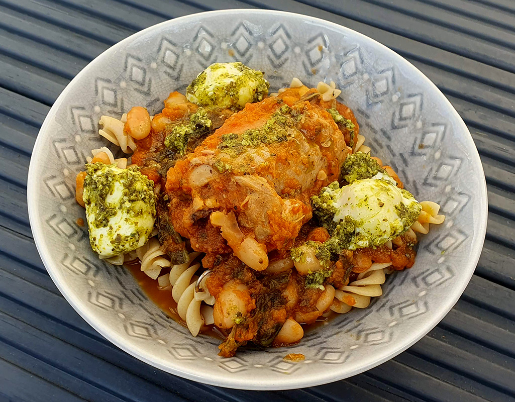 Mozzarella-Stuffed Chicken Thigh Stew