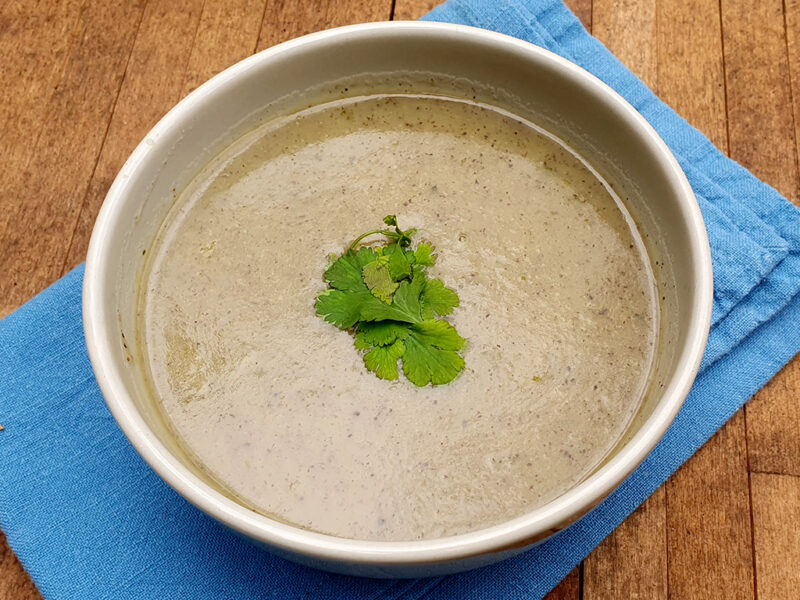 Thai Potato, Mushroom and Leek Soup