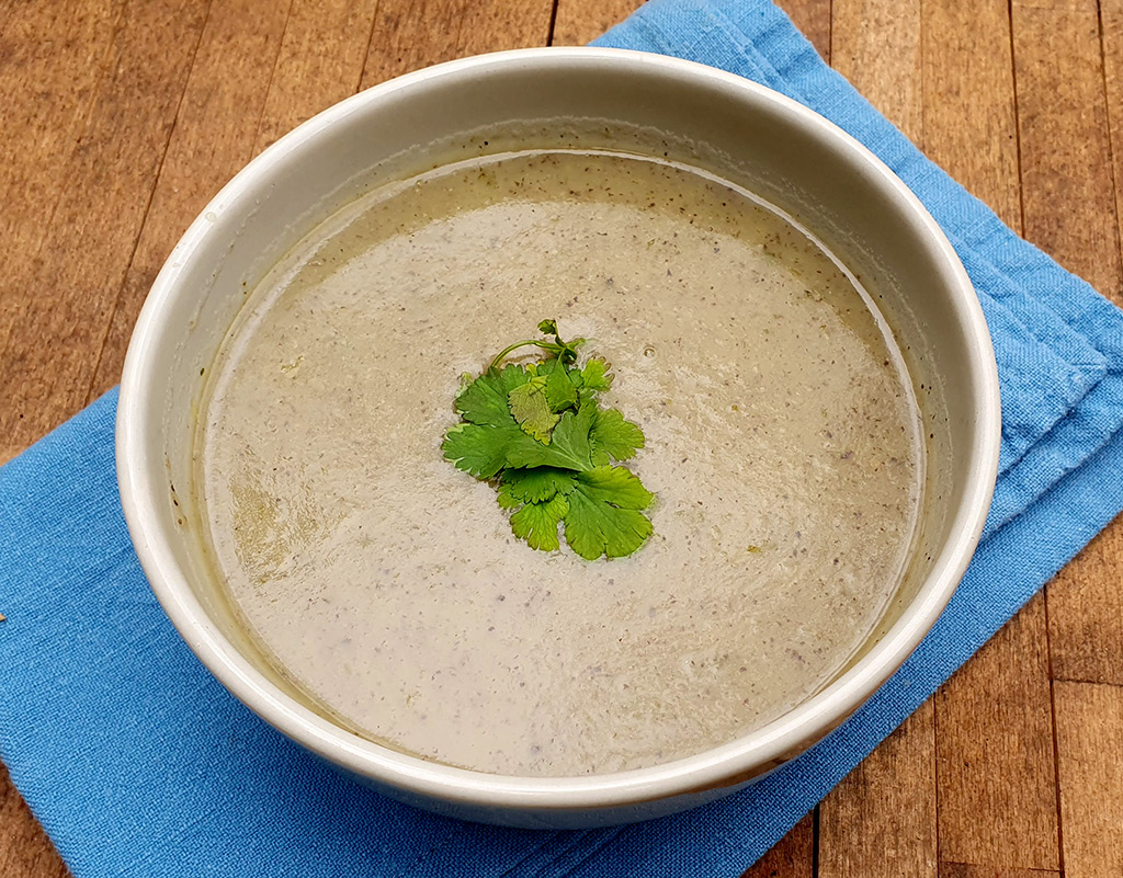 Thai Potato, Mushroom and Leek Soup