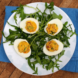 Devilled Eggs with Cured Ham