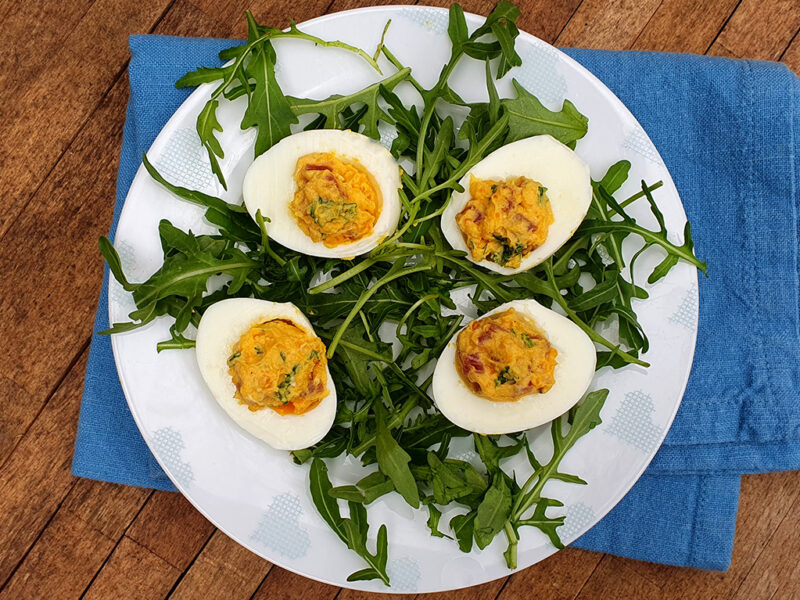 Devilled Eggs with Cured Ham