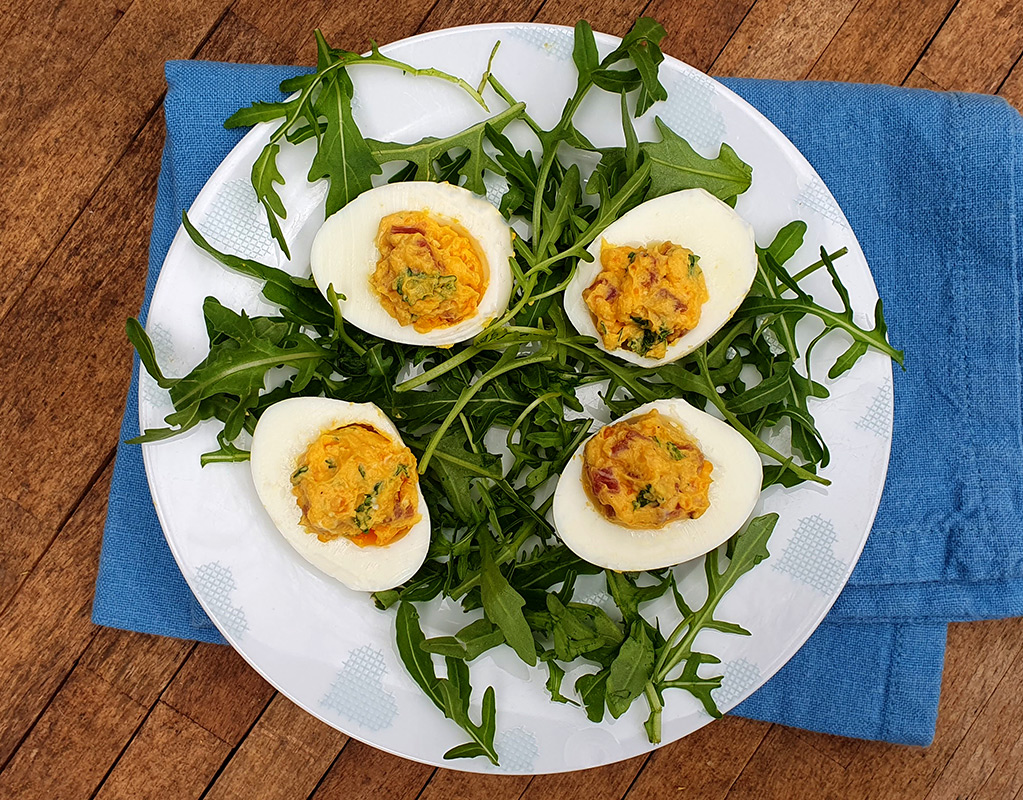 Devilled Eggs with Cured Ham