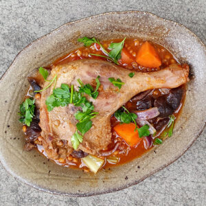 Duck and Lentil Stew with Mushrooms