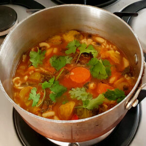 Minestrone Soup with Brussels Sprouts