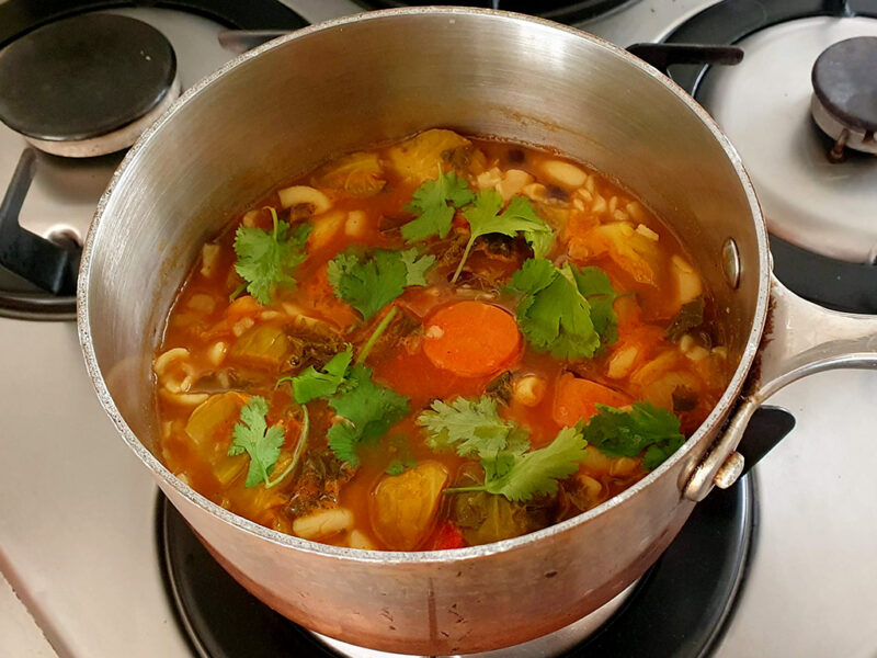 Minestrone Soup with Brussels Sprouts