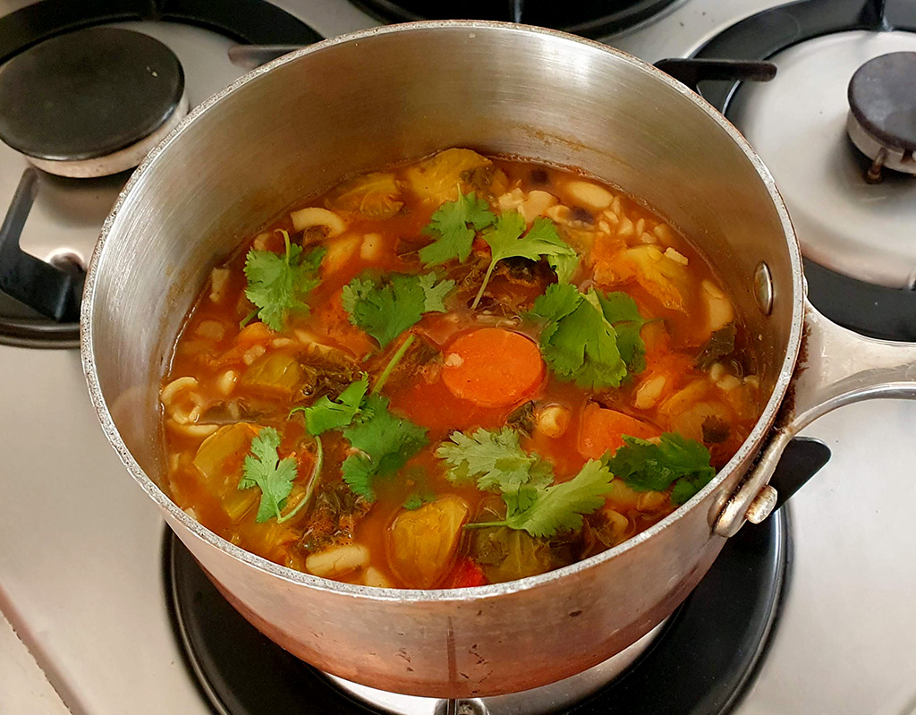 Minestrone Soup with Brussels Sprouts